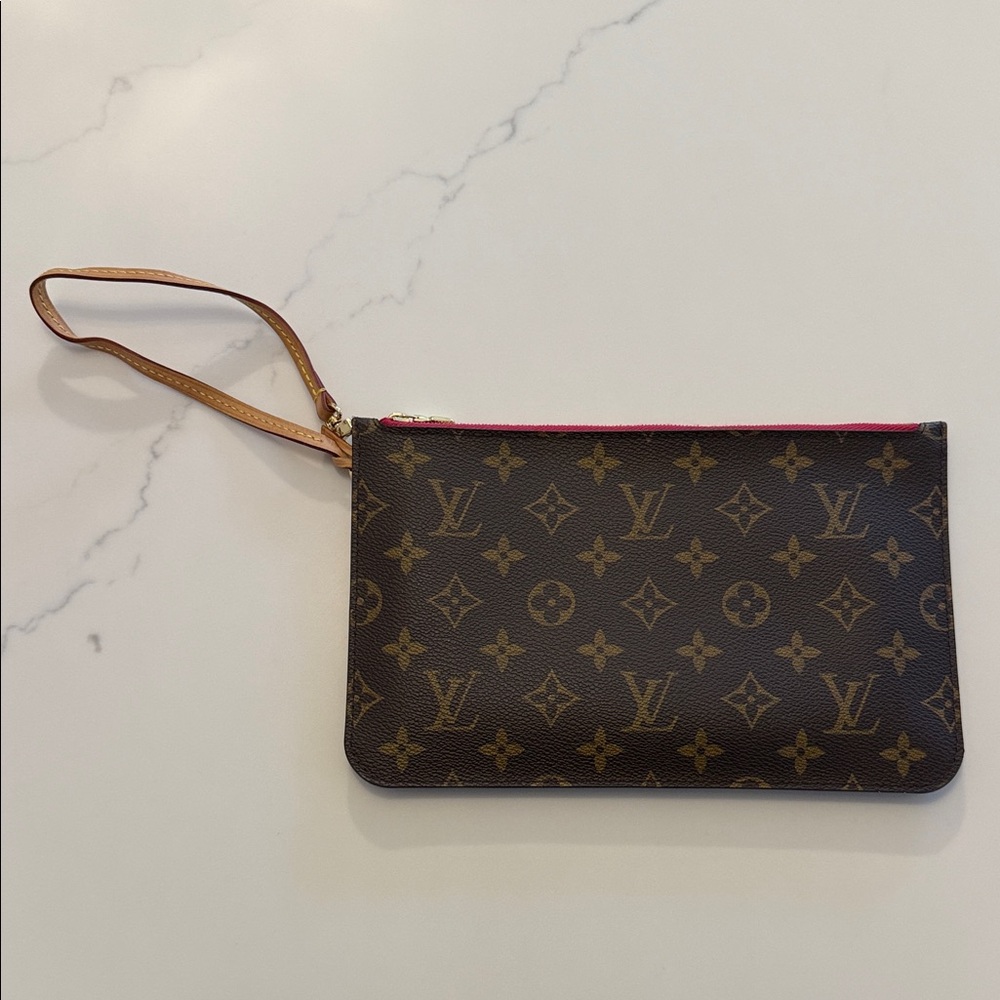 Louis Vuitton Brown and Tan Monogram Pouch